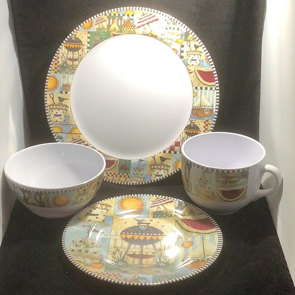 Sakura Evolution Set of Plastic Plates Mug and Bowl - Picture 1 of 5